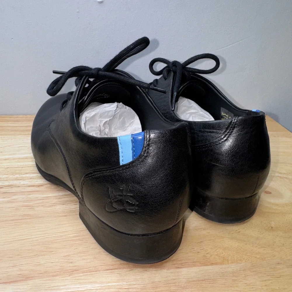 John Fluevog CBC Black Pebbled Leather Derby Oxford Shoes Mens 7 Womens 9